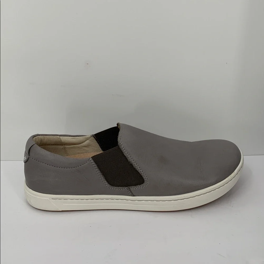 Birkenstock Barrie slip-on sneaker shoe gray leather comfort footbed men 42 9